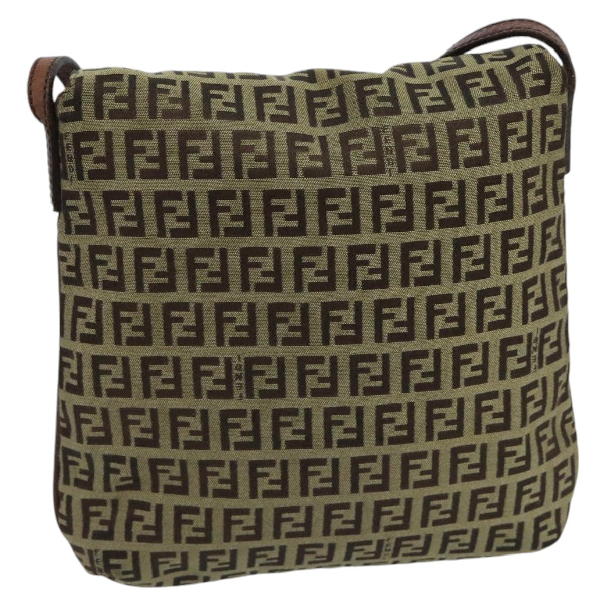Fendi Zucchino Brown Canvas Shoulder Bag ()