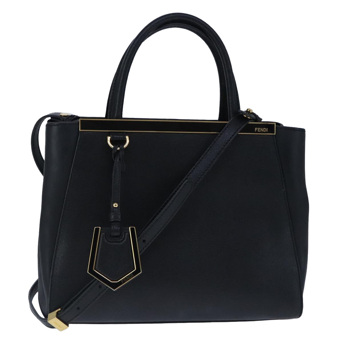 Fendi 2Jours Black Leather Handbag ()