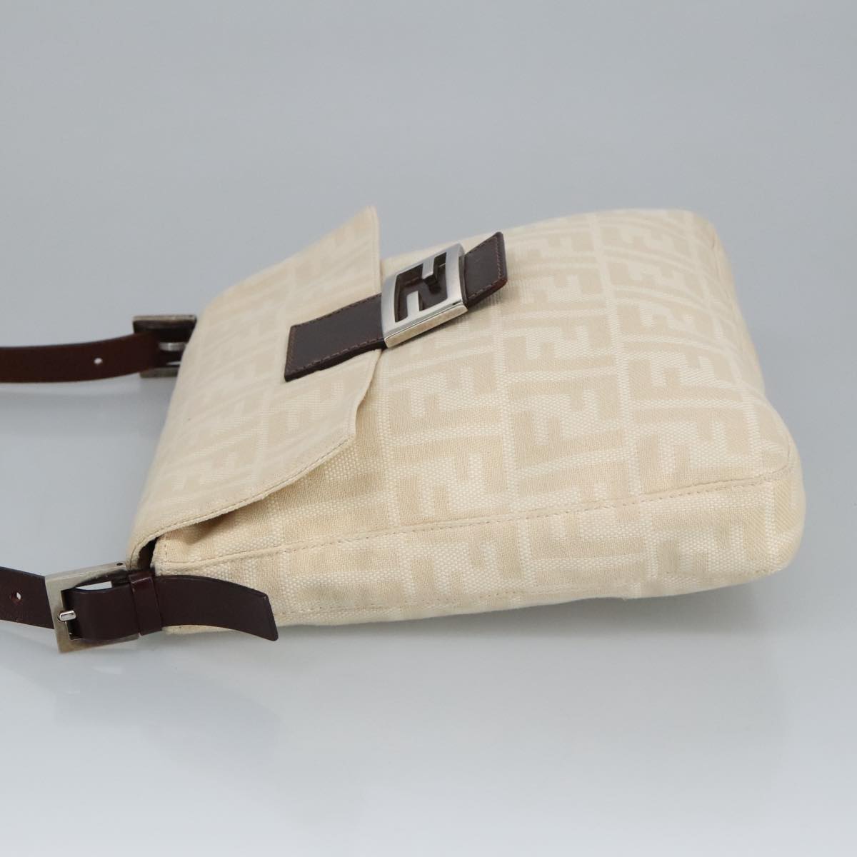 Fendi Zucchino Beige Canvas Shoulder Bag ()
