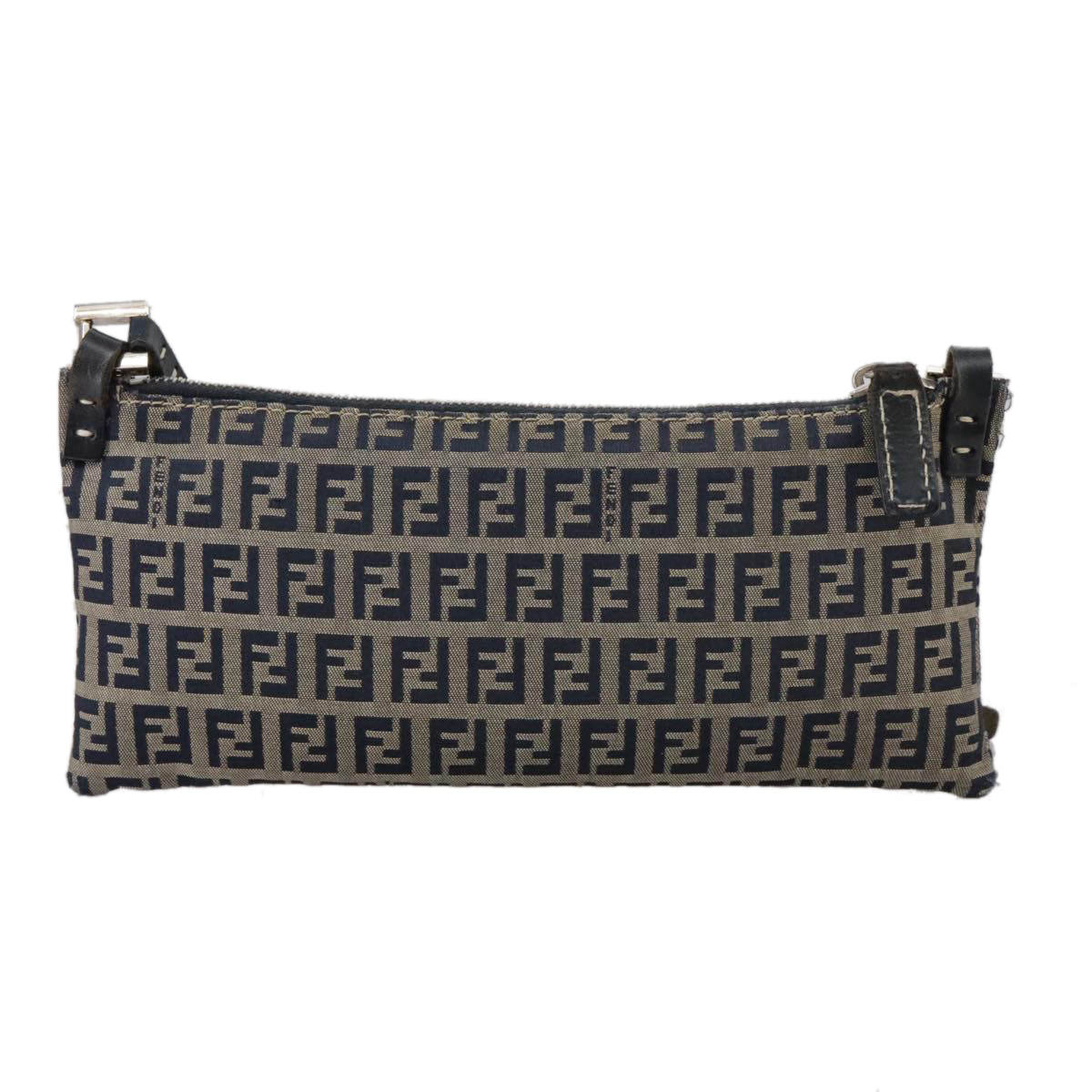 Fendi Zucchino Navy Canvas Shoulder Bag ()