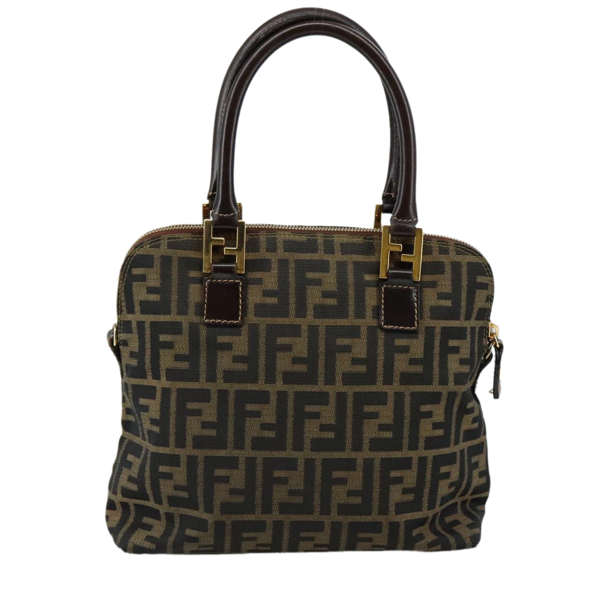 Fendi Zucchino Brown Canvas Handbag ()