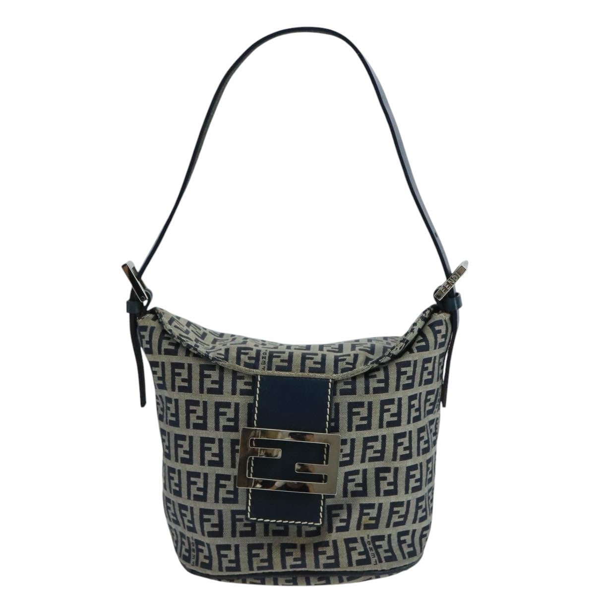 Fendi Zucchino Navy Canvas Shoulder Bag ()