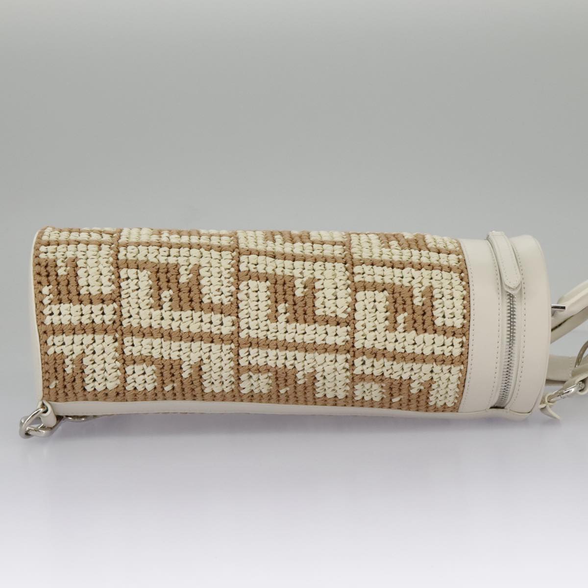 Fendi Zucca Beige Canvas Shoulder Bag ()