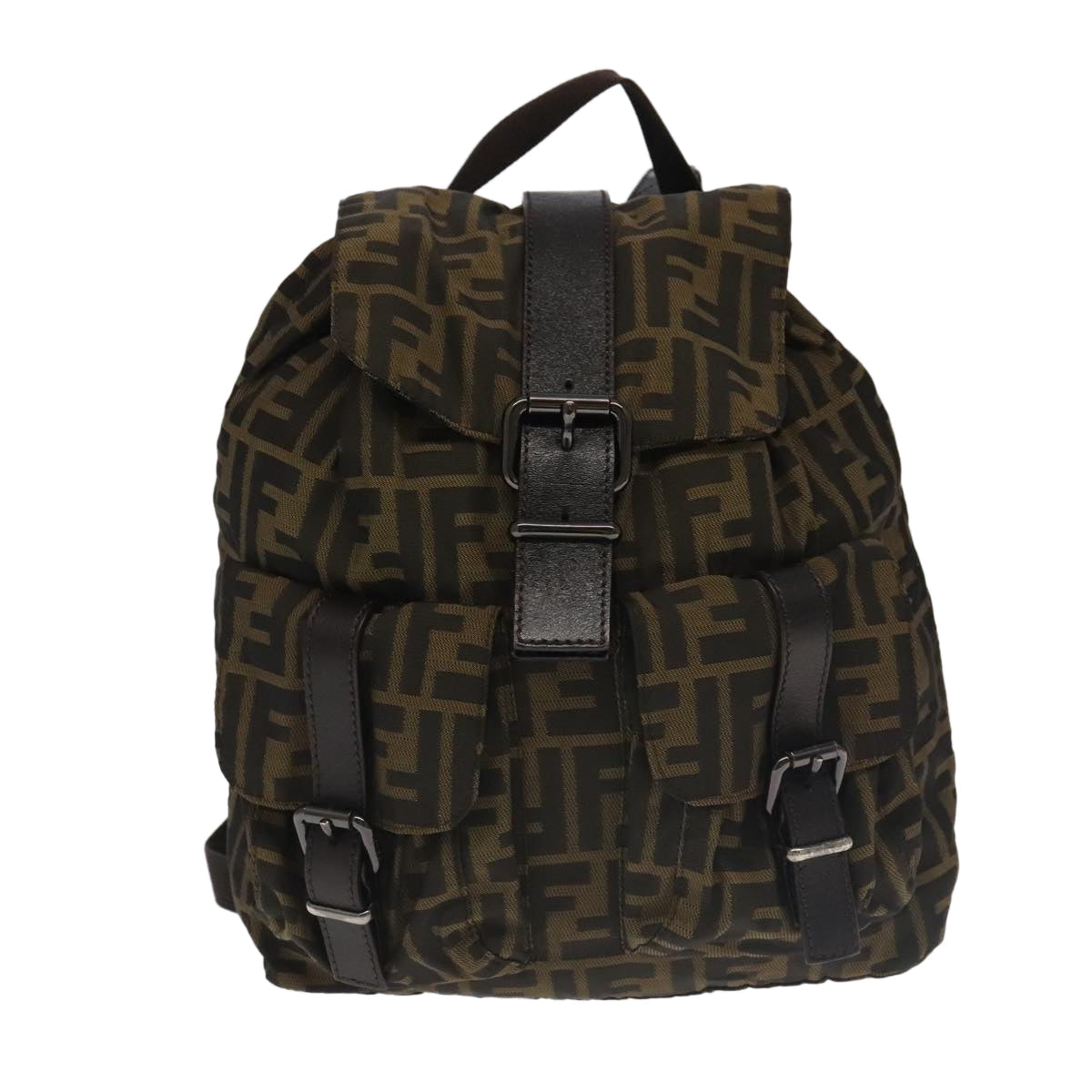 Fendi Zucca Brown Canvas Backpack Bag ()