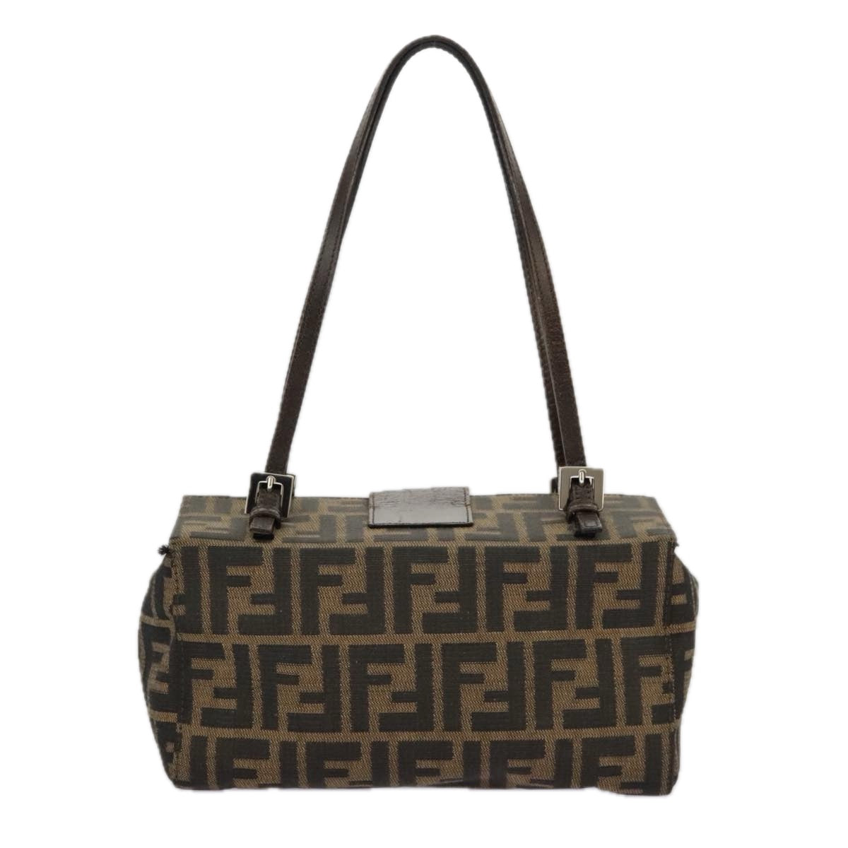 Fendi Zucchino Brown Canvas Shoulder Bag ()