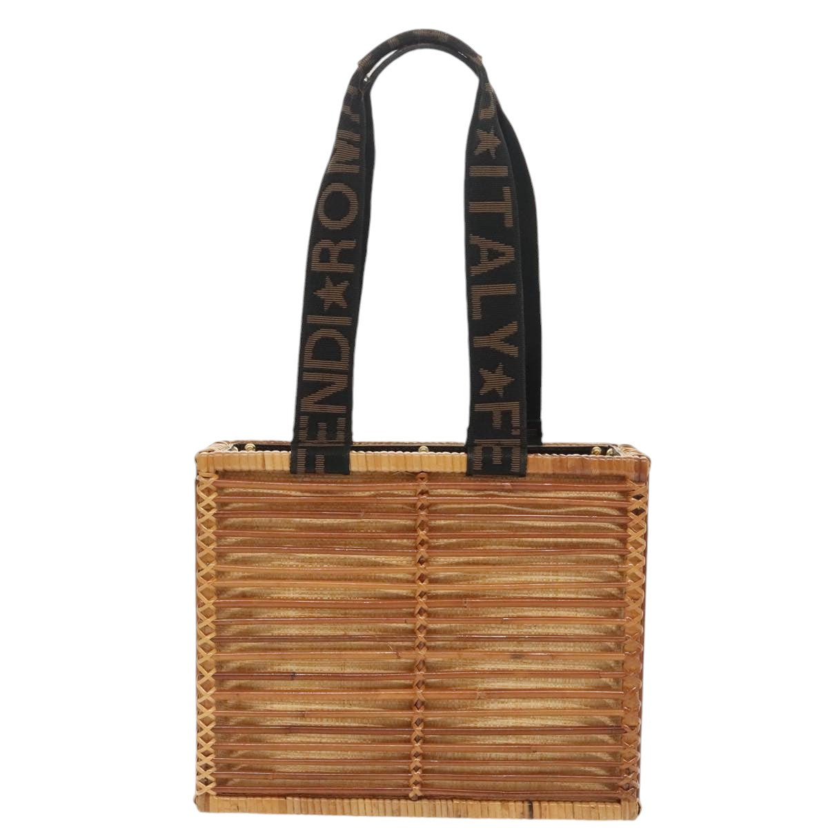 Fendi Basket Beige Wood Handbag ()