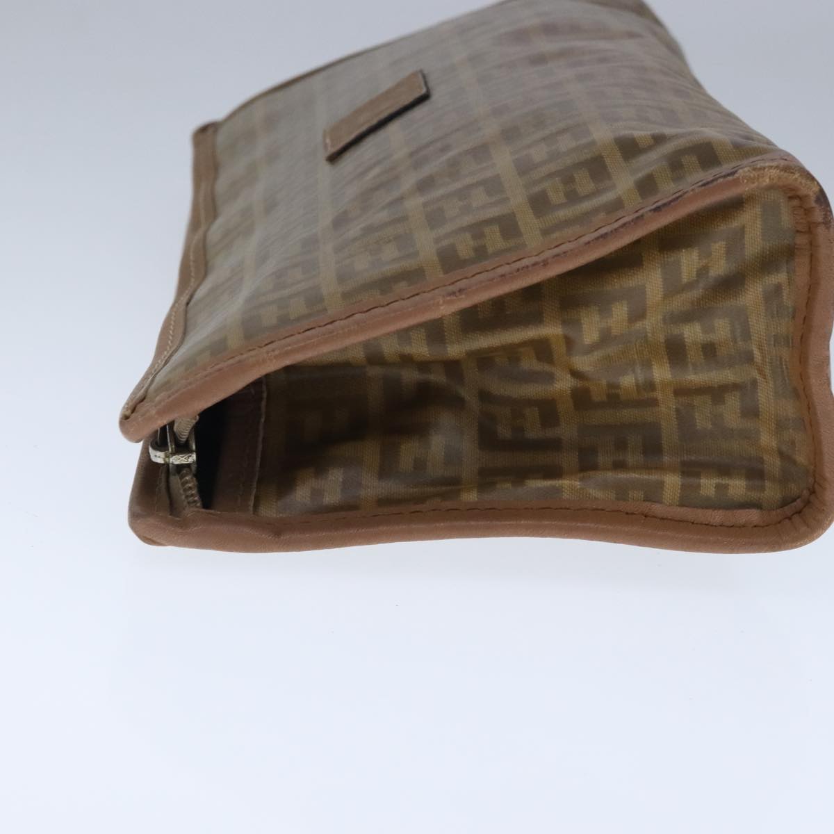 Fendi Zucchino Brown Canvas Clutch Bag ()
