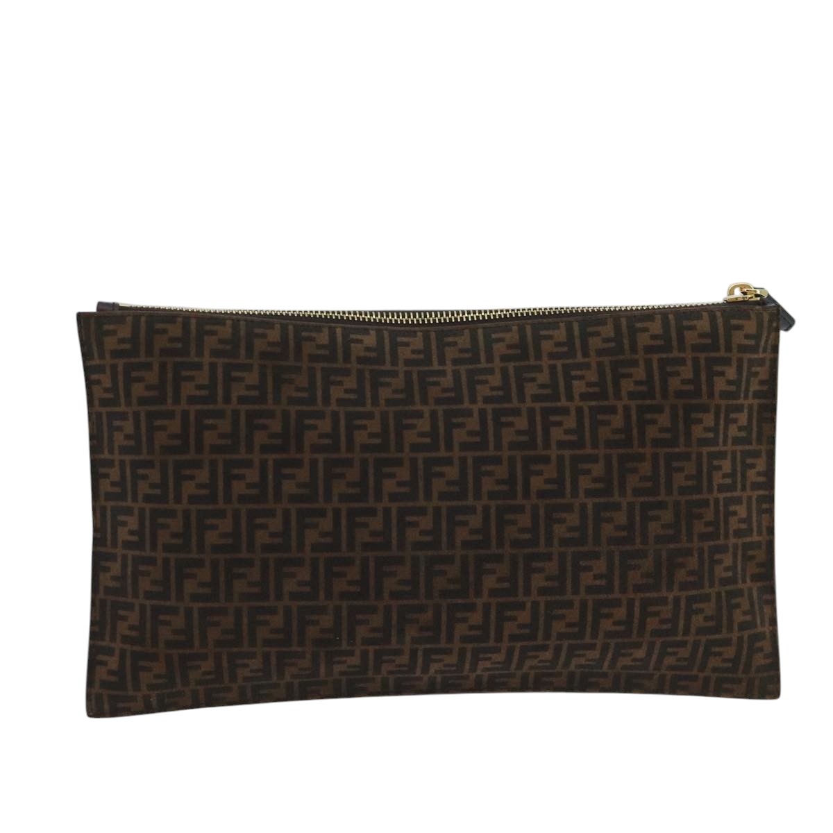Fendi Zucchino Brown Canvas Clutch Bag ()