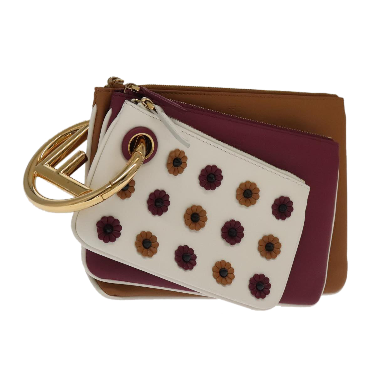 Fendi Triplet Multicolour Leather Clutch Bag ()