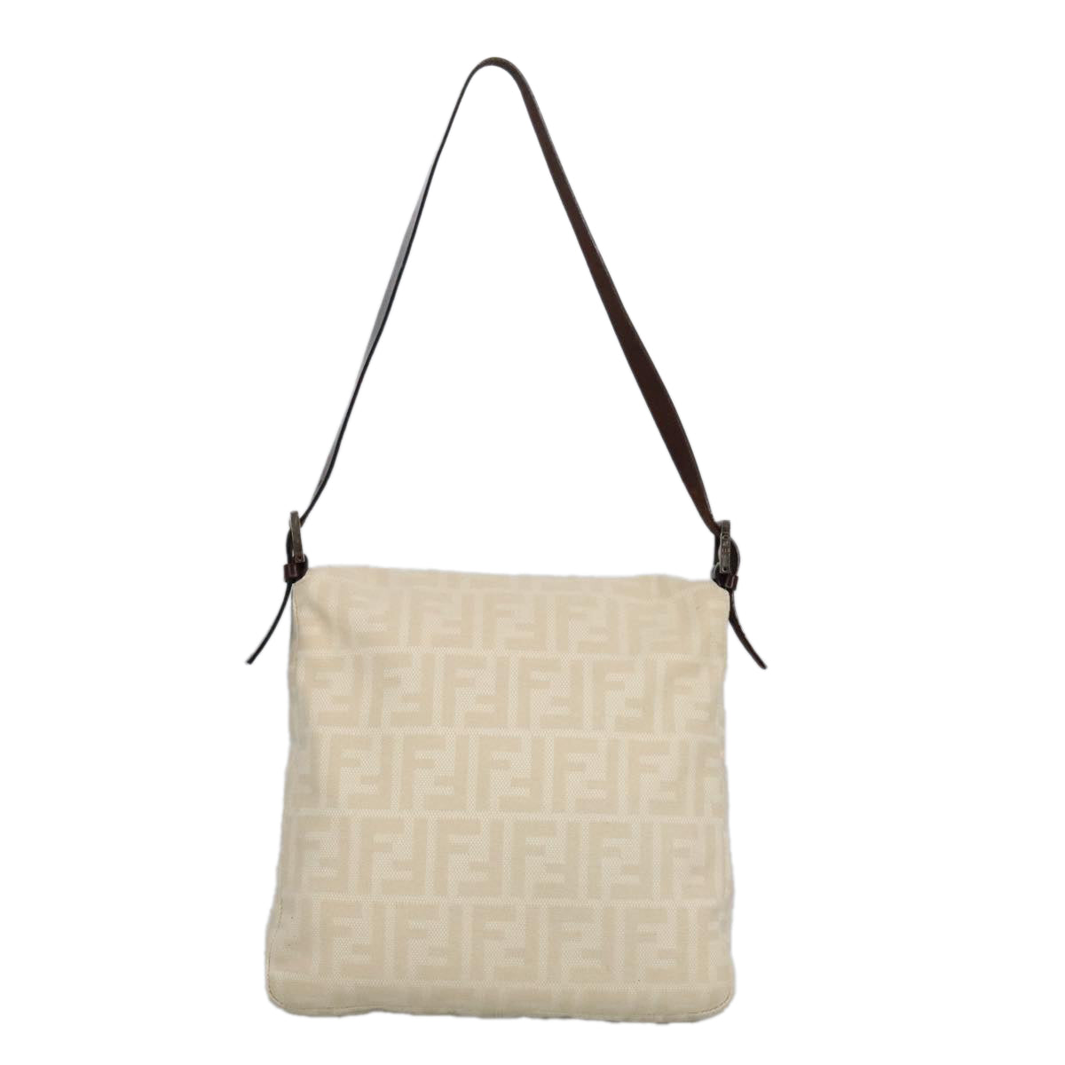 Fendi Zucchino Beige Canvas Shoulder Bag ()