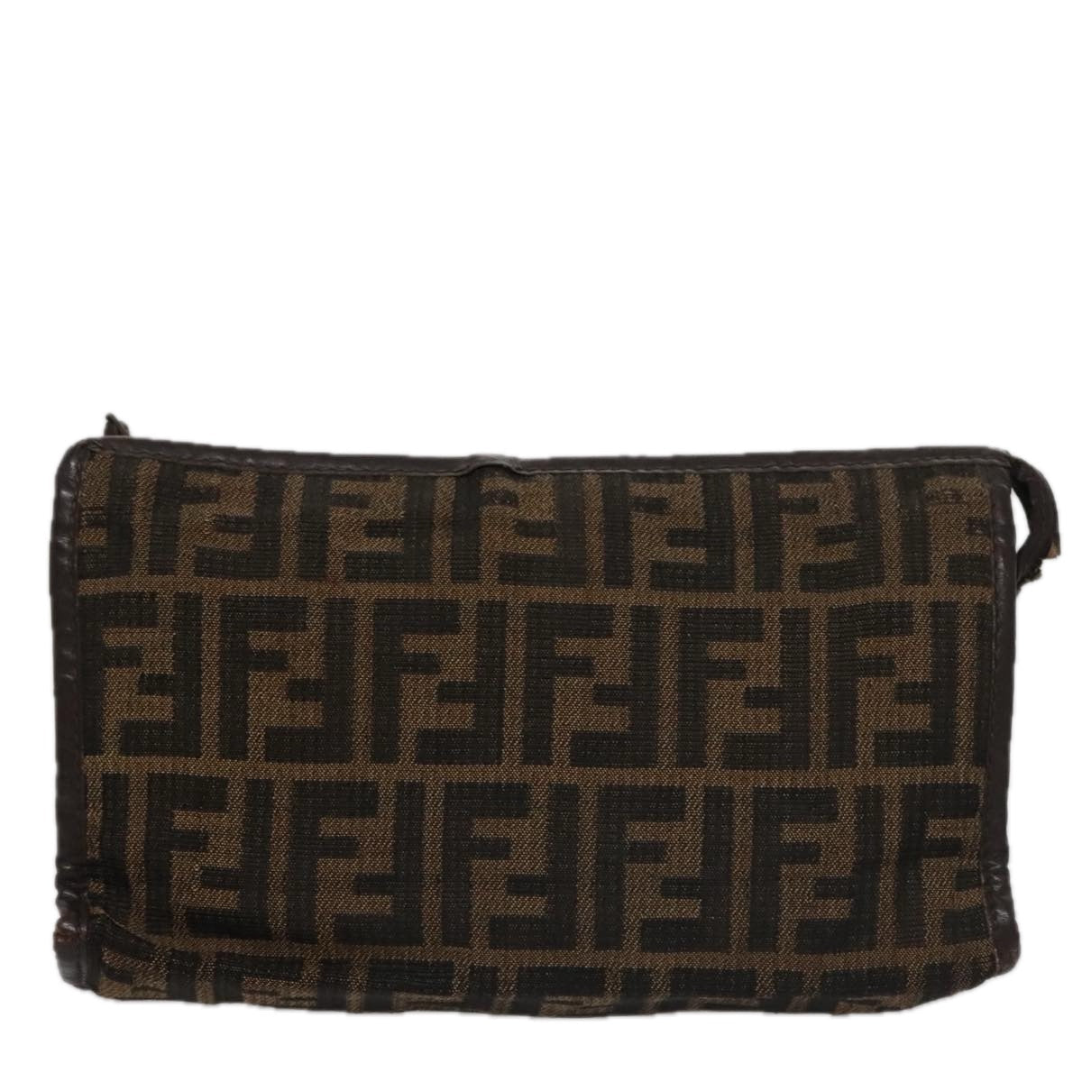 Fendi Zucca Brown Canvas Clutch Bag ()