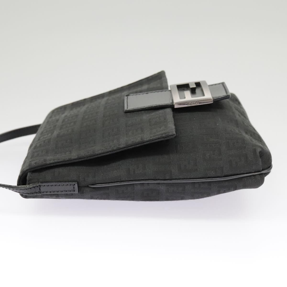 Fendi Mamma Baguette Black Canvas Shoulder Bag ()