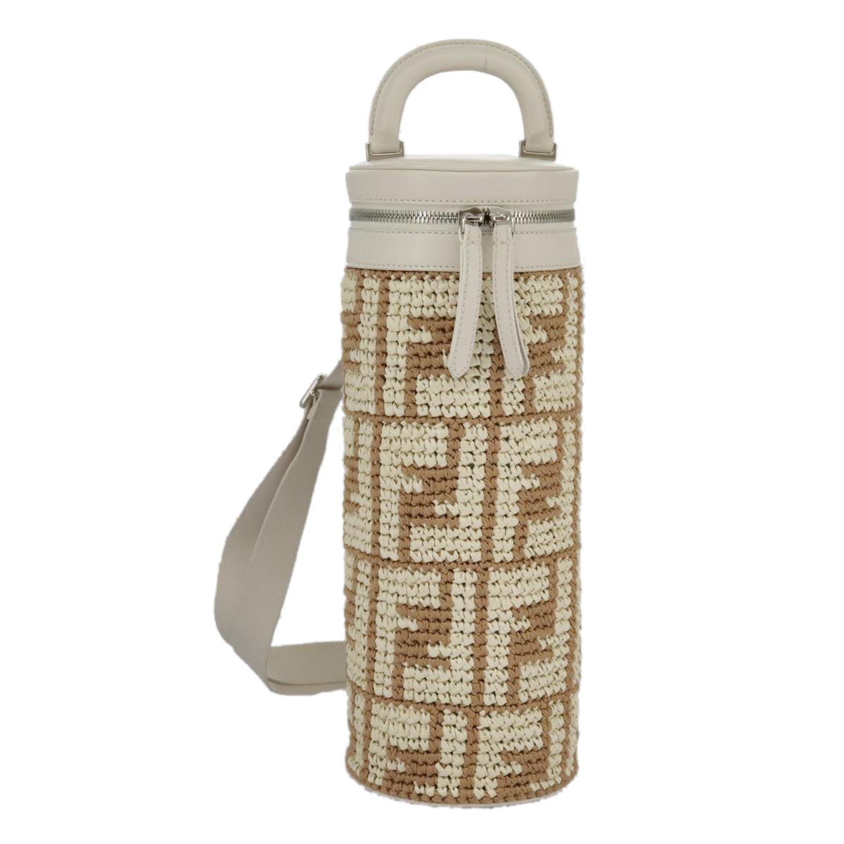 Fendi Zucca Beige Canvas Shoulder Bag ()
