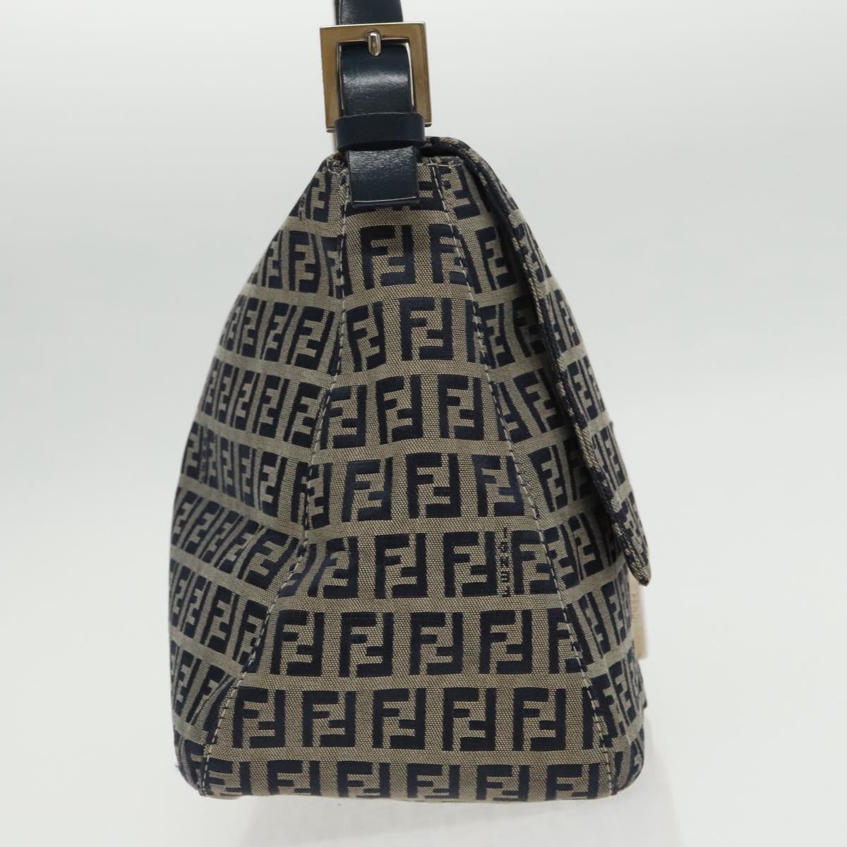 Fendi Mamma Baguette Navy Canvas Shoulder Bag ()