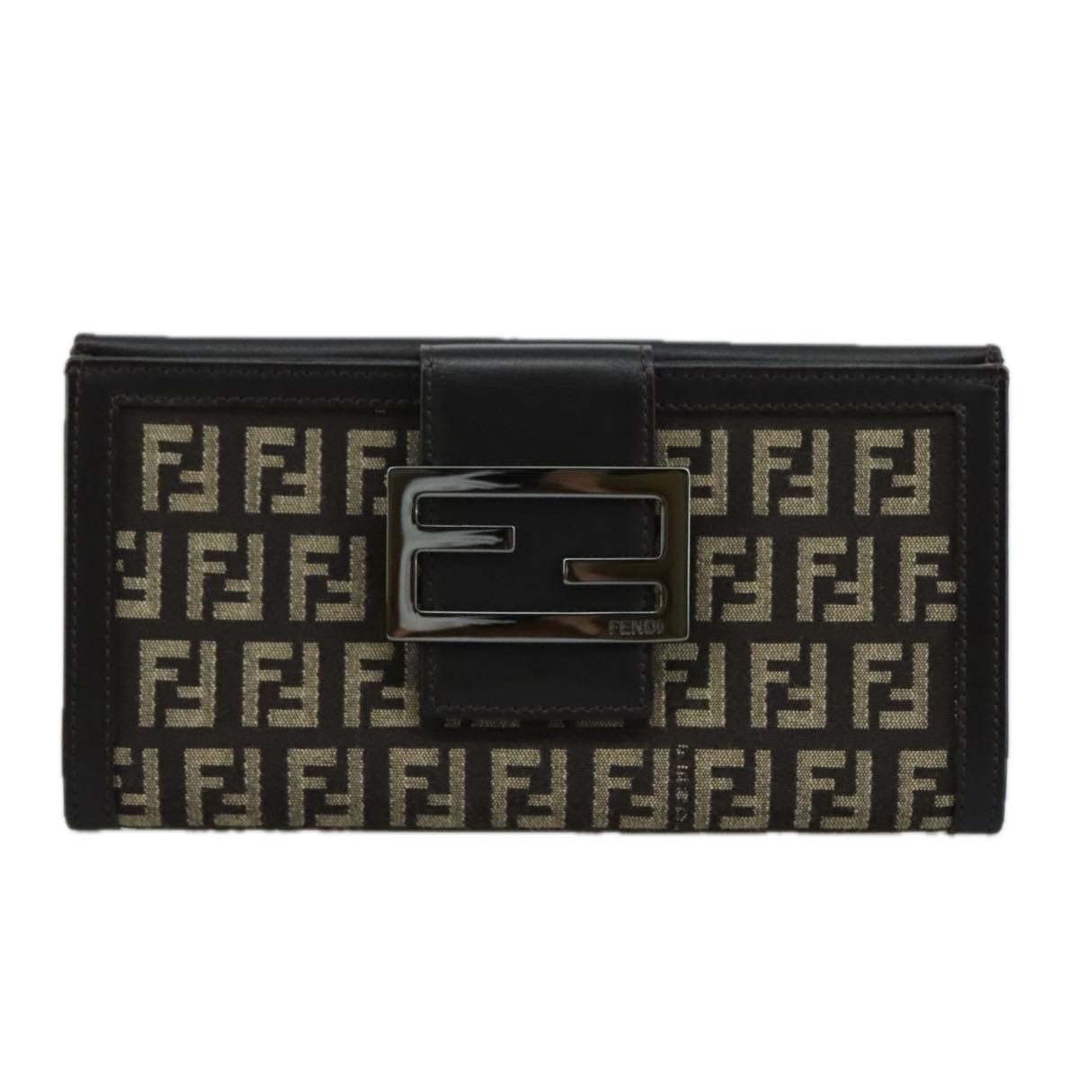Fendi Zucchino Brown Canvas Wallet ()