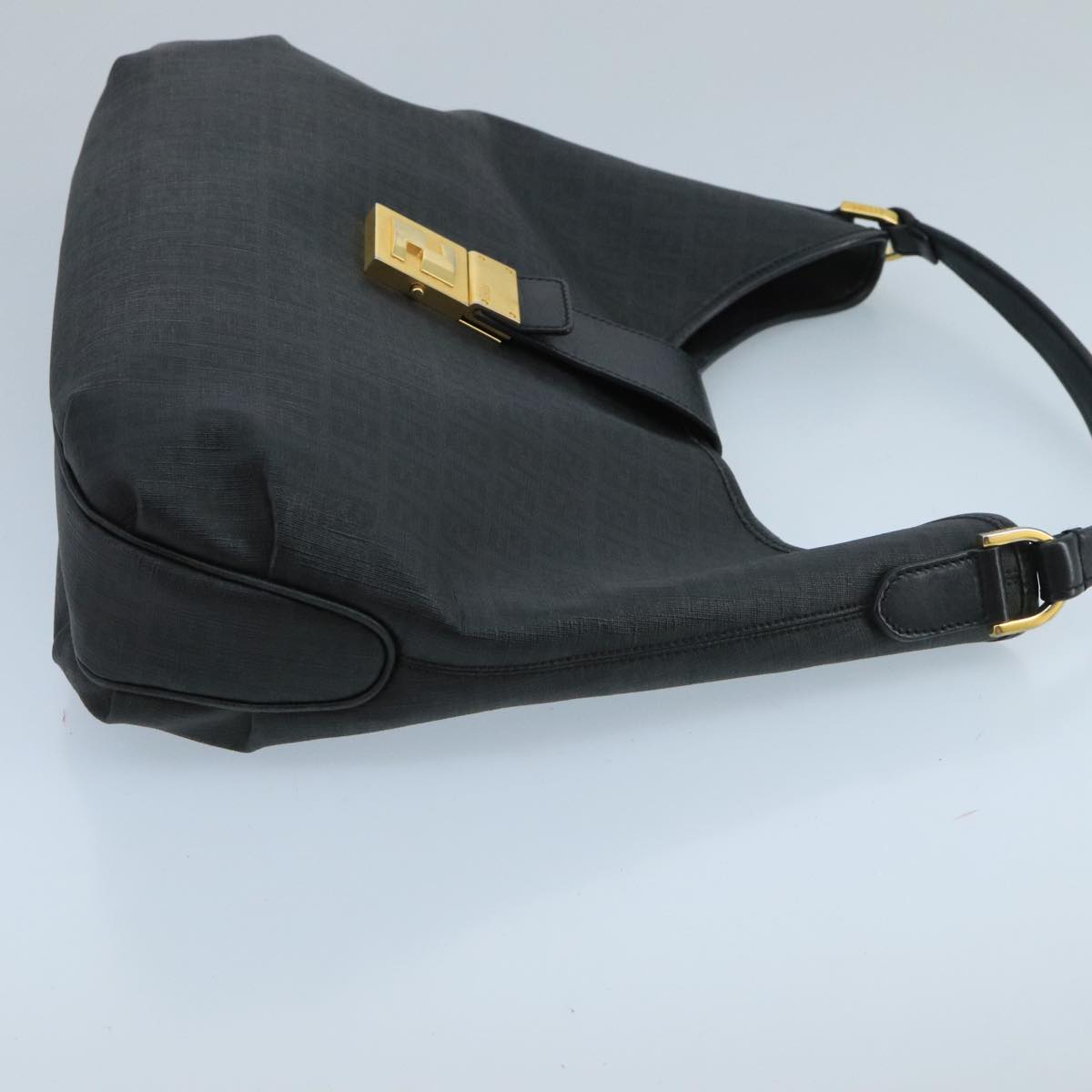 Fendi Zucchino Black Canvas Shoulder Bag ()
