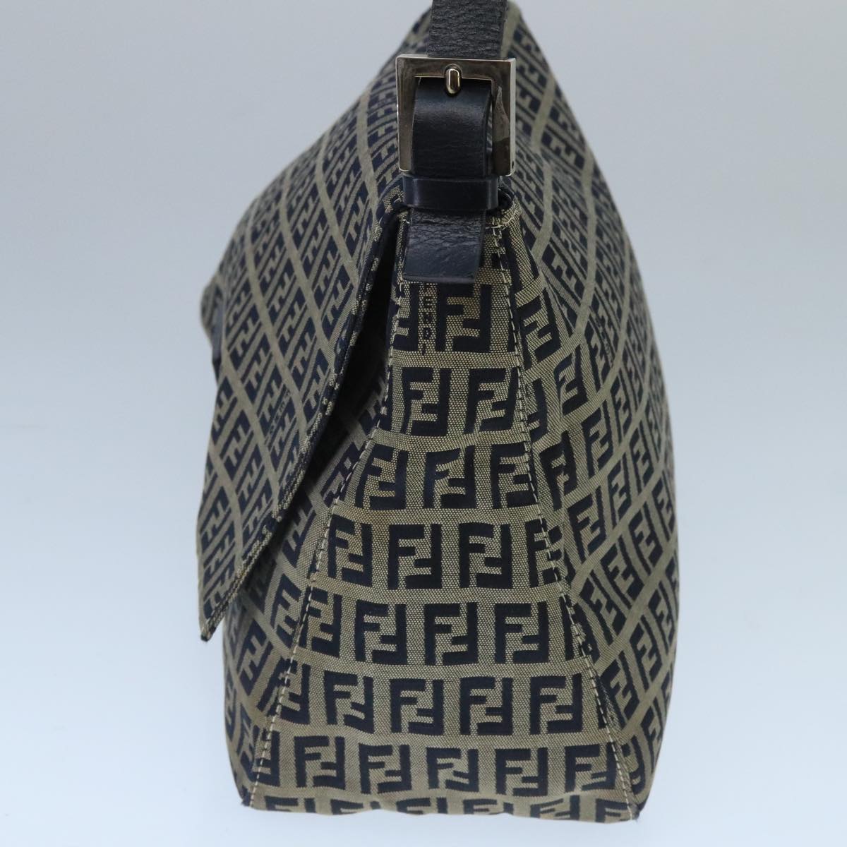 Fendi Mamma Baguette Navy Canvas Shoulder Bag ()