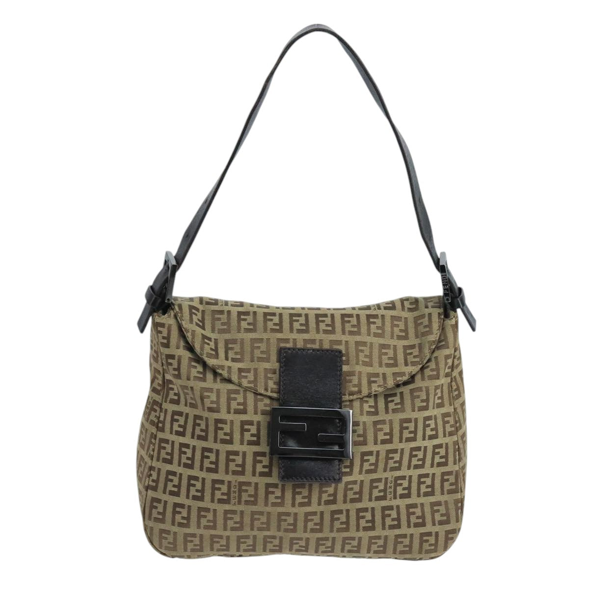 Fendi Zucchino Beige Canvas Shoulder Bag ()