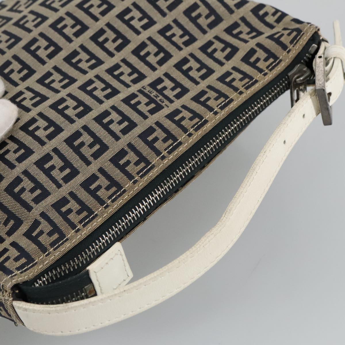 Fendi Zucchino Navy Canvas Handbag ()