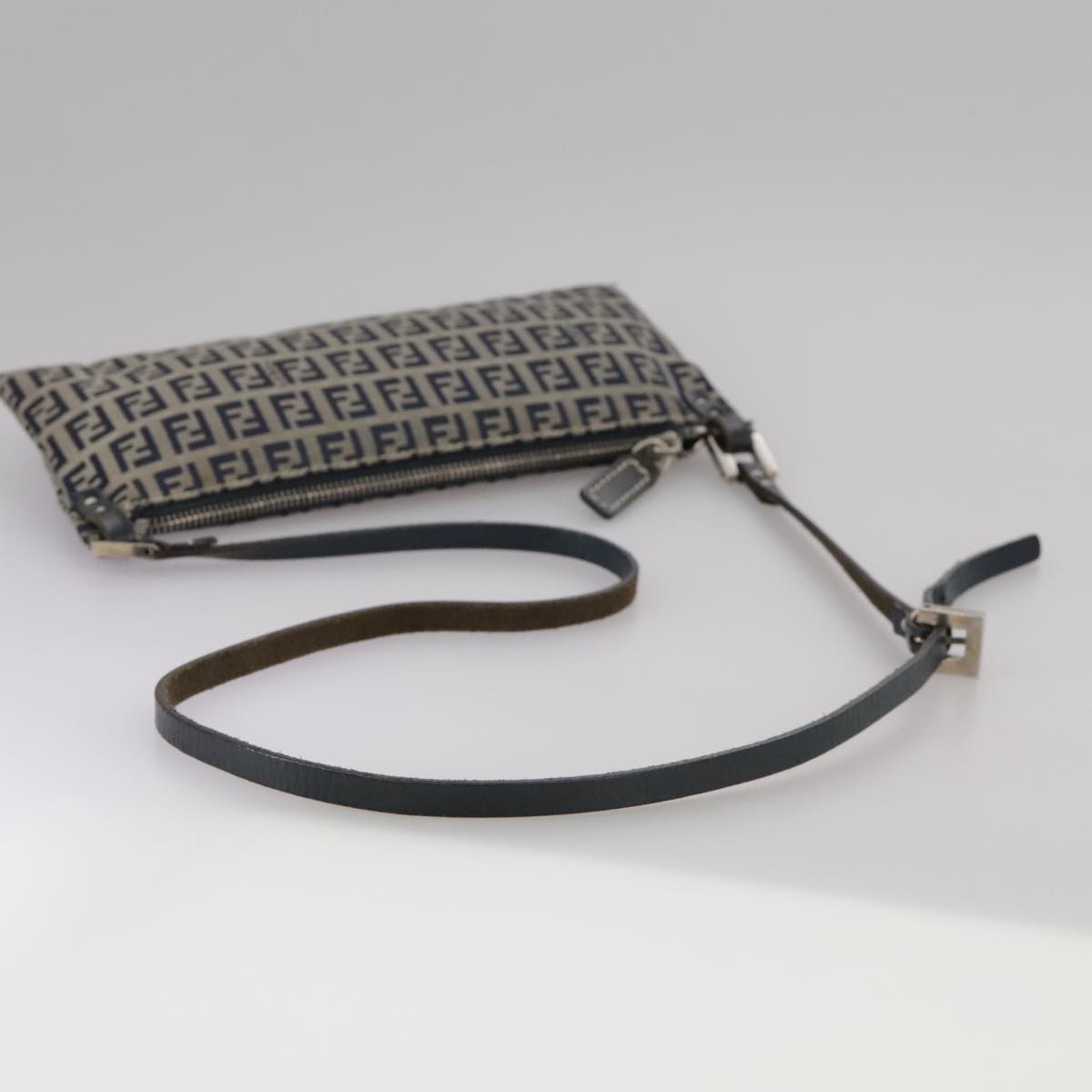 Fendi Zucchino Navy Canvas Shoulder Bag ()