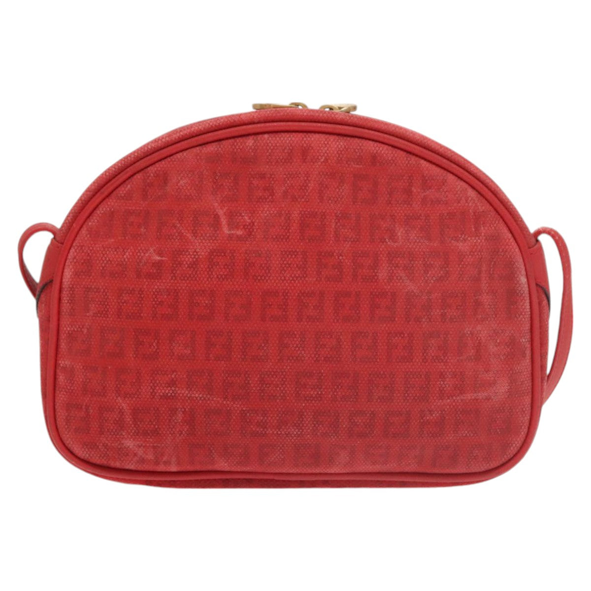Fendi Zucchino Red Canvas Shoulder Bag ()