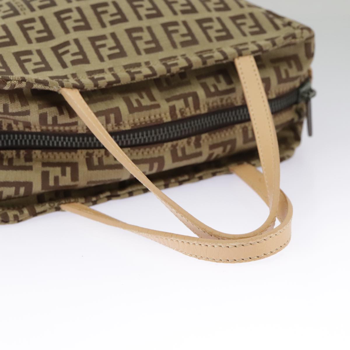 Fendi Zucchino Beige Canvas Handbag ()