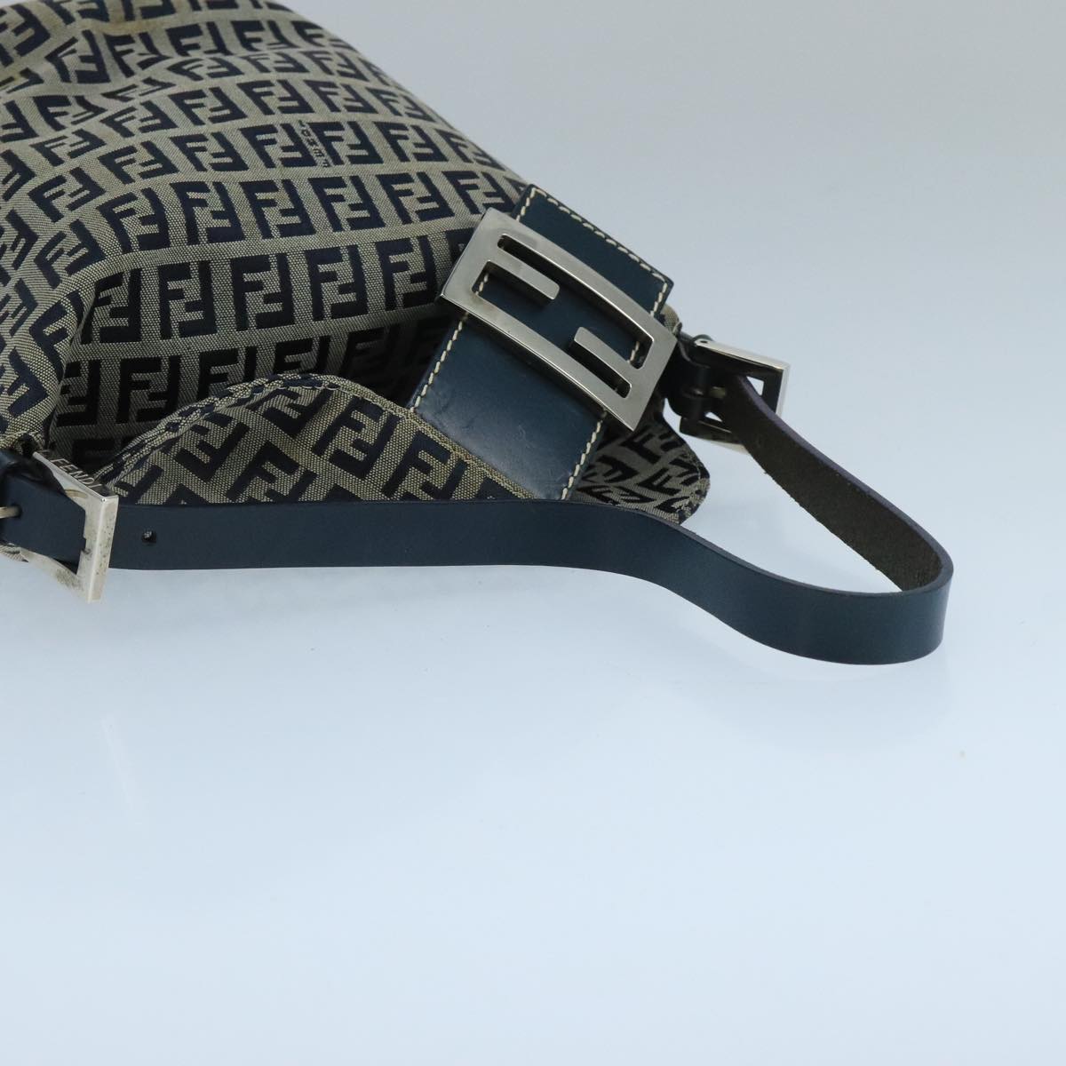 Fendi Zucchino Navy Canvas Shoulder Bag ()