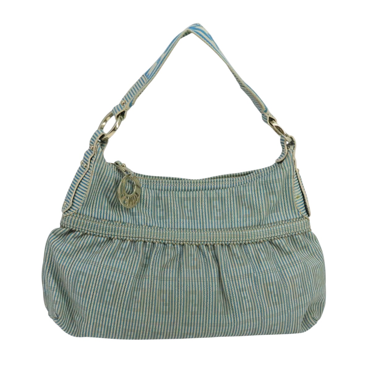 Fendi Zucca Blue Canvas Shoulder Bag ()