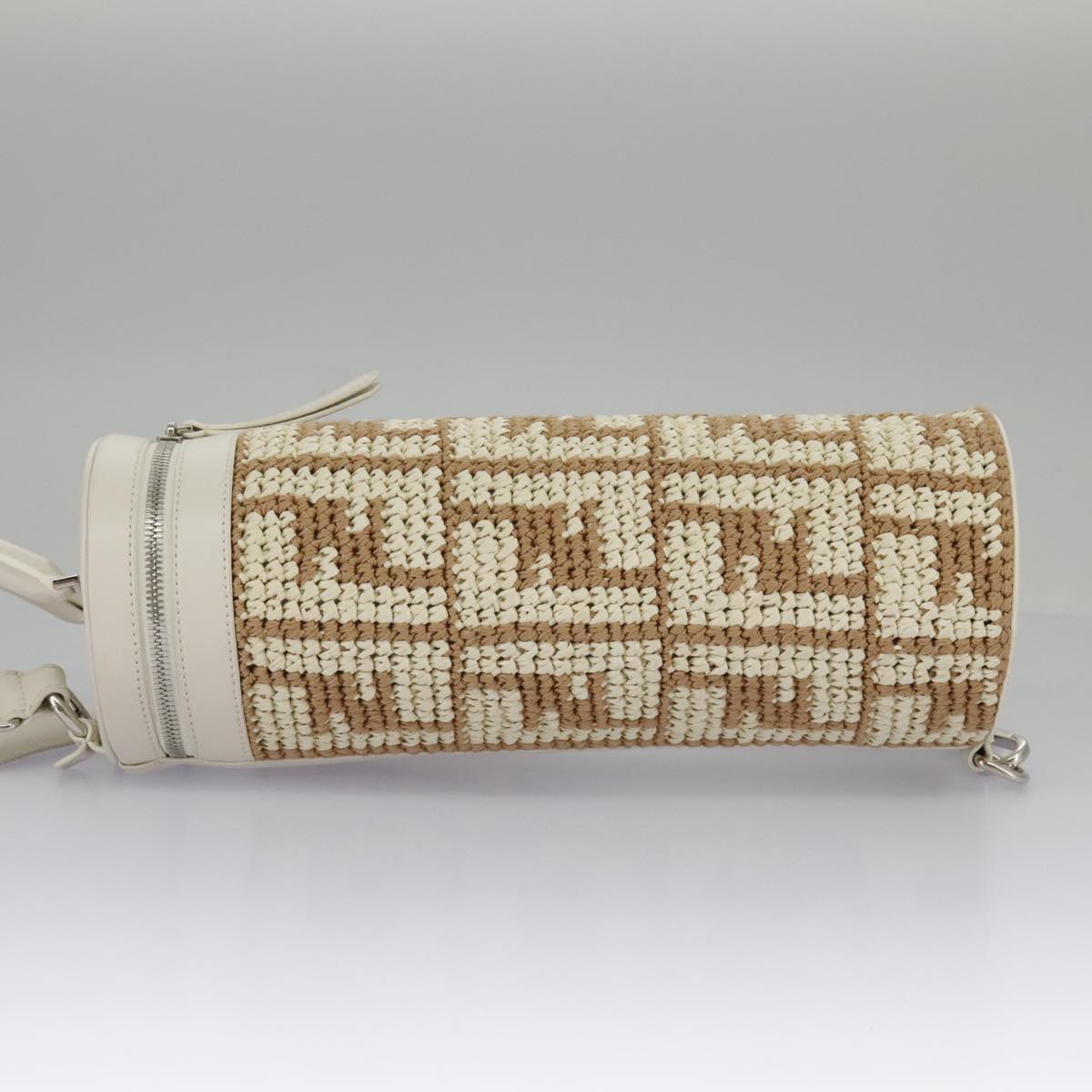 Fendi Zucca Beige Canvas Shoulder Bag ()