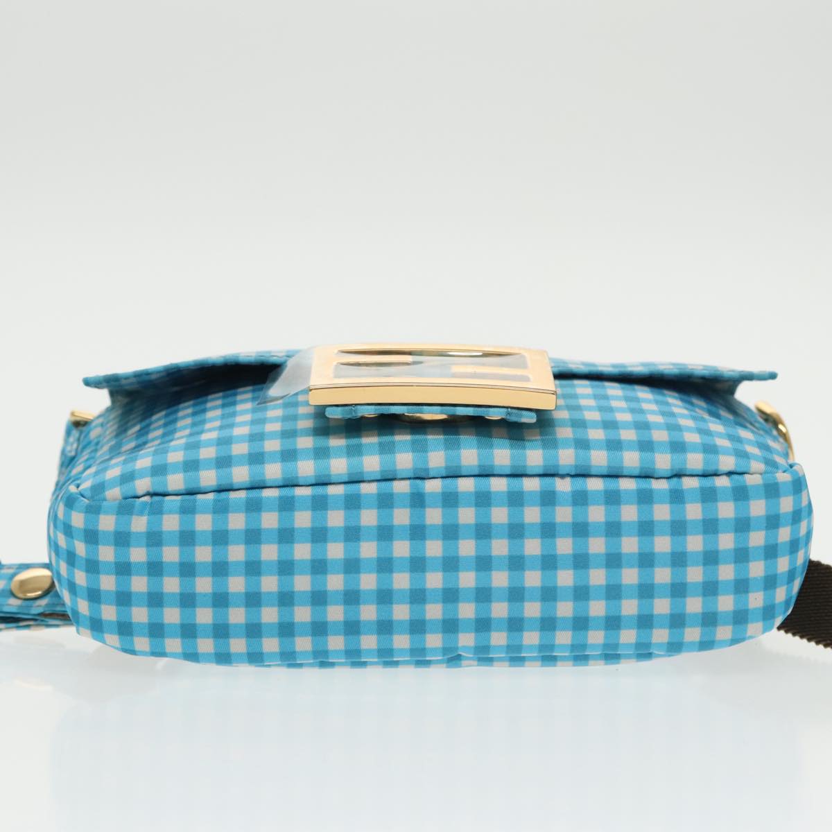 Fendi Baguette Blue Synthetic Shoulder Bag ()