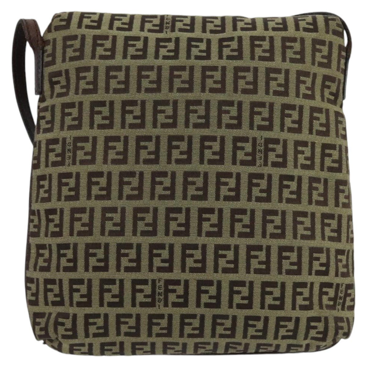 Fendi Mamma Baguette Beige Canvas Shoulder Bag ()