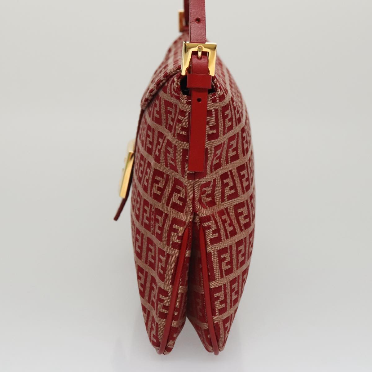 Fendi Mamma Baguette Red Canvas Shoulder Bag ()