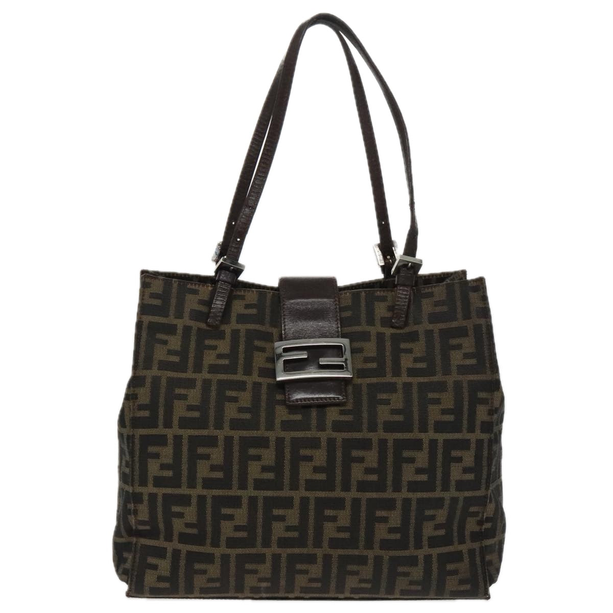 Fendi Mamma Baguette Brown Canvas Shoulder Bag ()