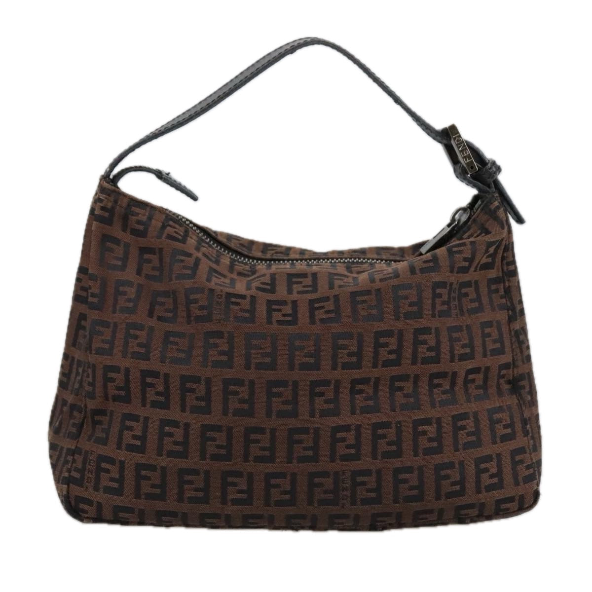Fendi Zucchino Brown Canvas Clutch Bag ()