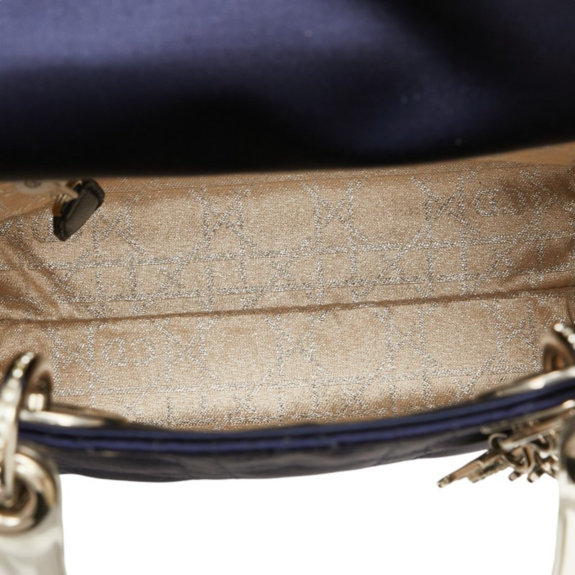 Christian Dior Navy Satin Plastic Handbag ()