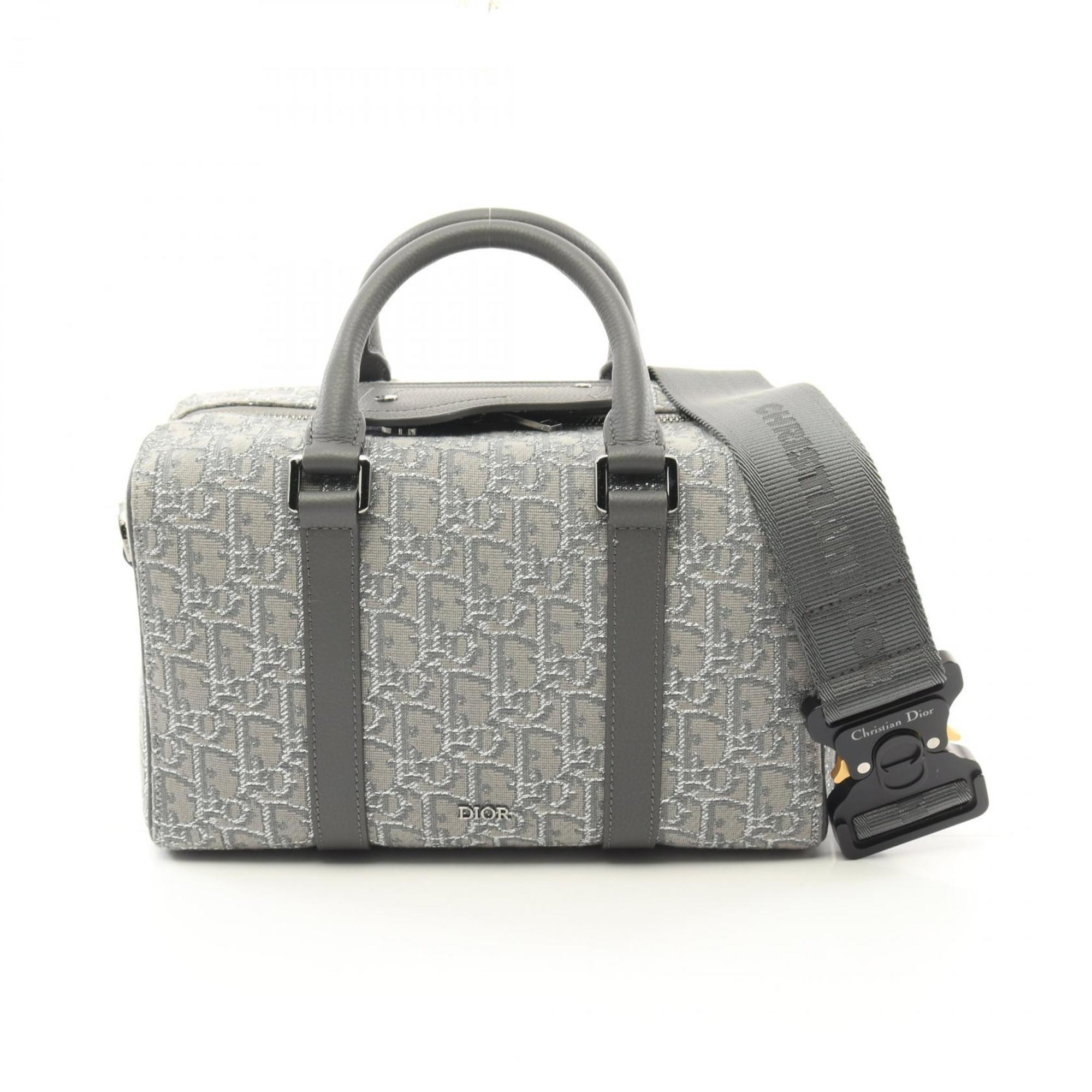 Christian Dior Gray Canvas Leather Handbag ()