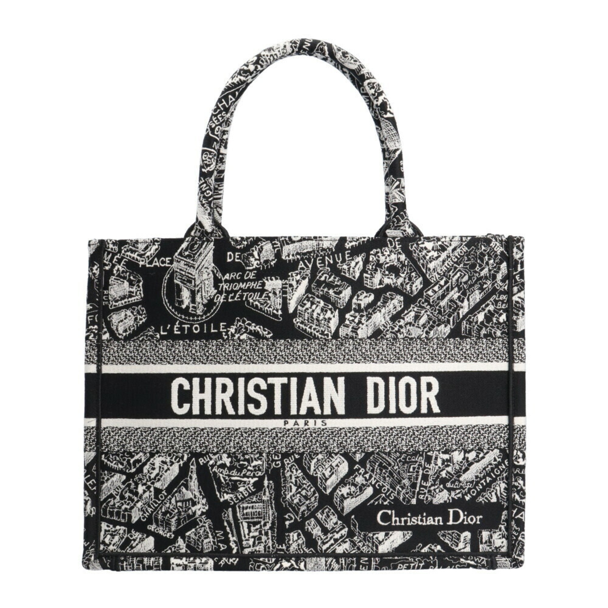 Christian Dior Black White Canvas Tote Bag ()