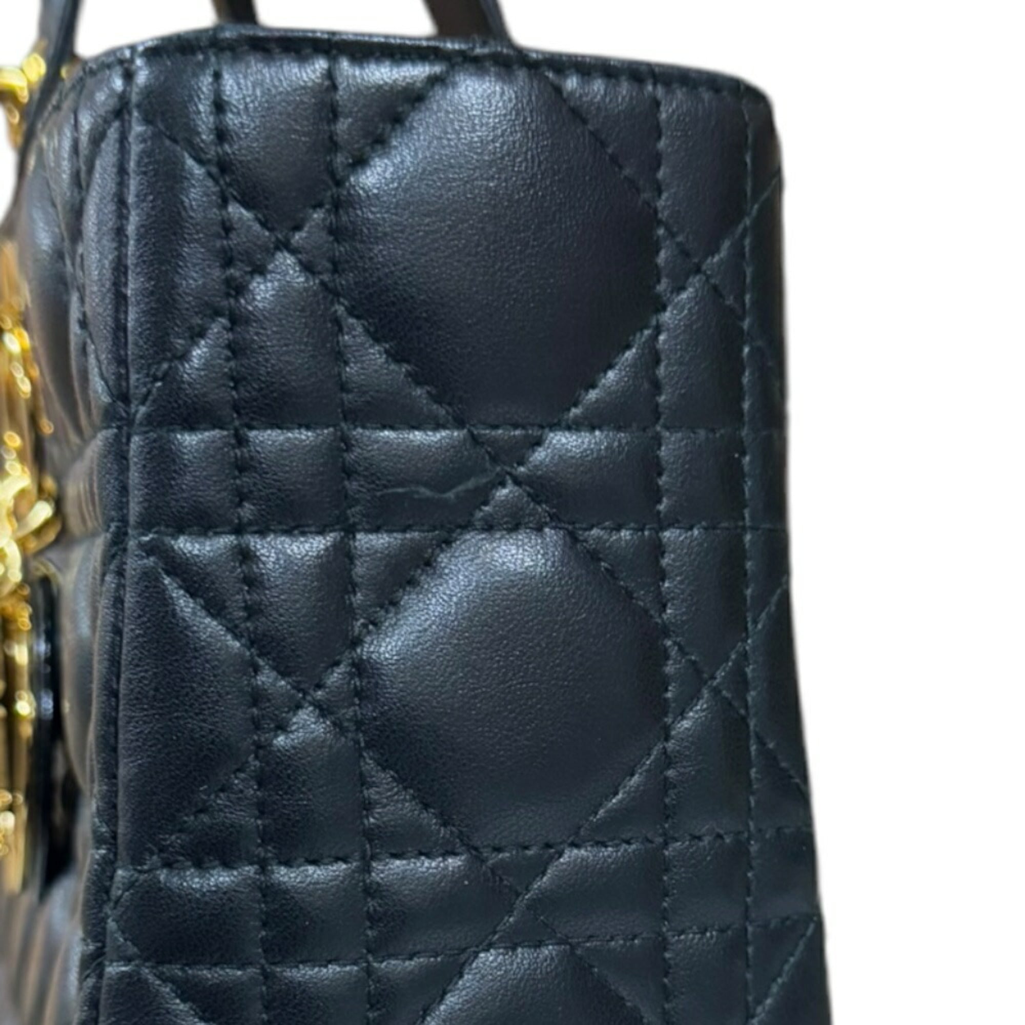 Christian Dior Black Leather Shoulder Bag ()