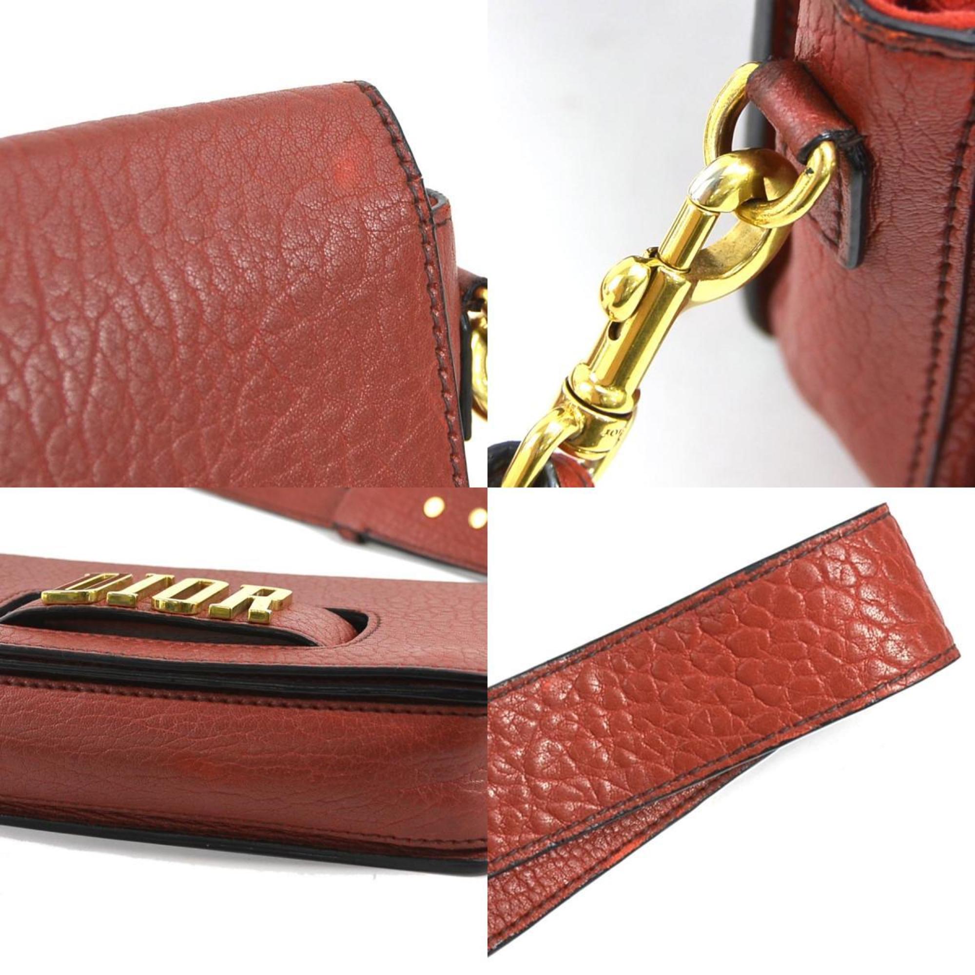 Christian Dior Red Color Leather Shoulder Bag ()