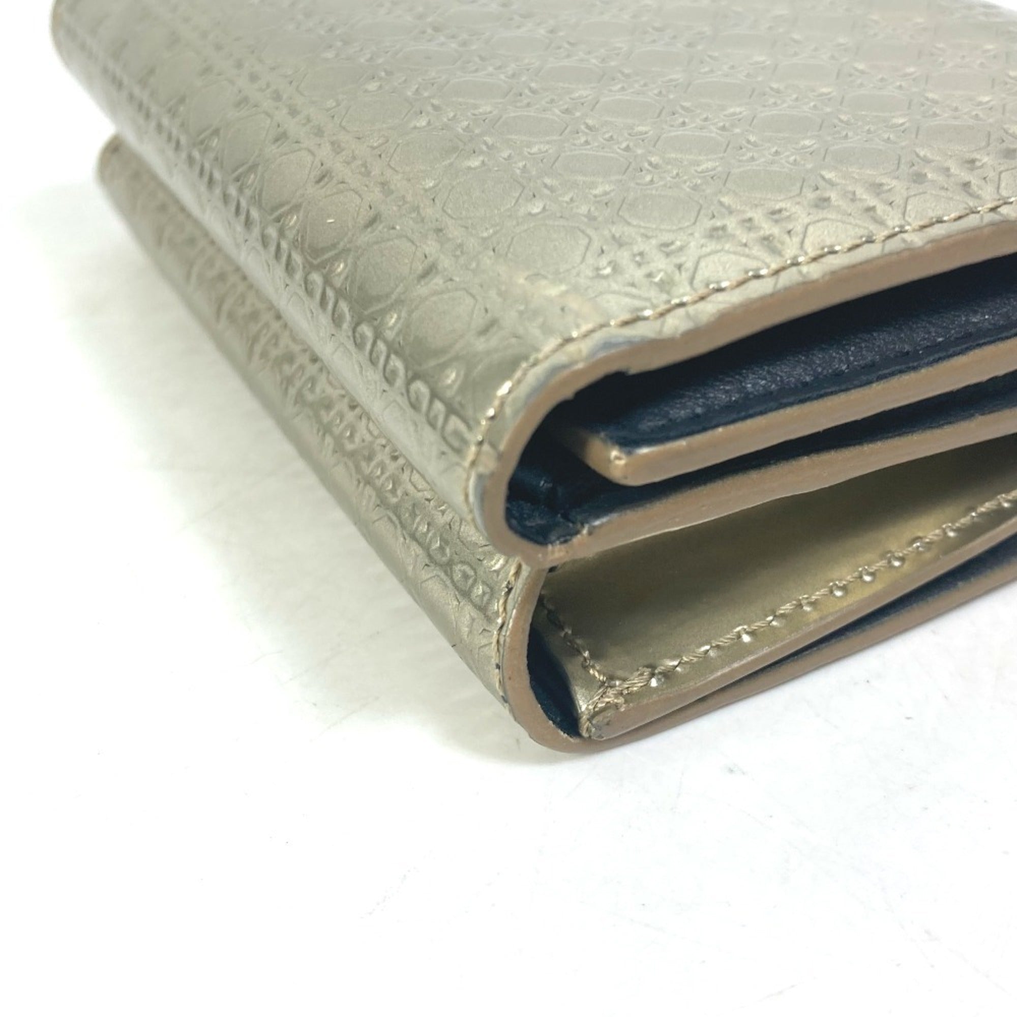 Christian Dior Gold Leather Wallet (Tri-Fold) ()