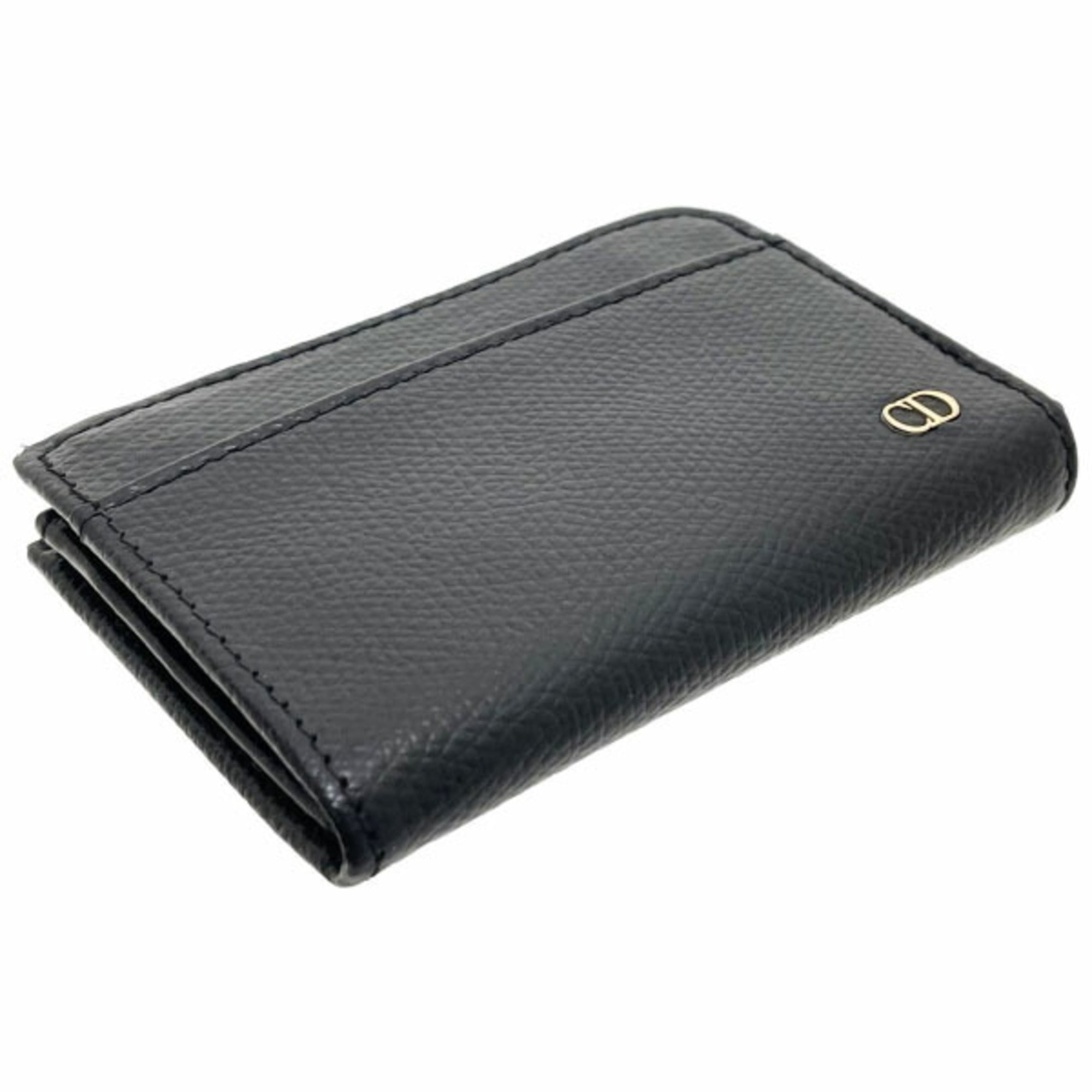 Christian Dior Black Leather Coin Purse/Coin Case ()