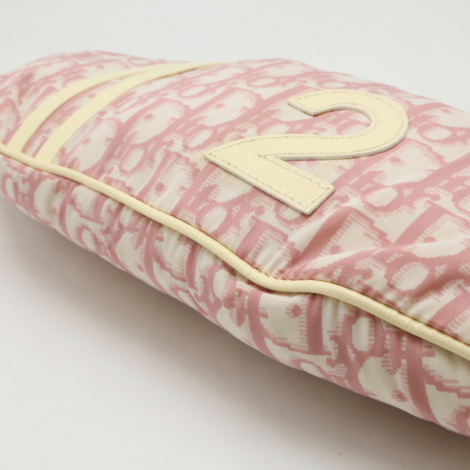 Christian Dior Pink White Nylon Patent Leather Fanny Pack Pouch ()