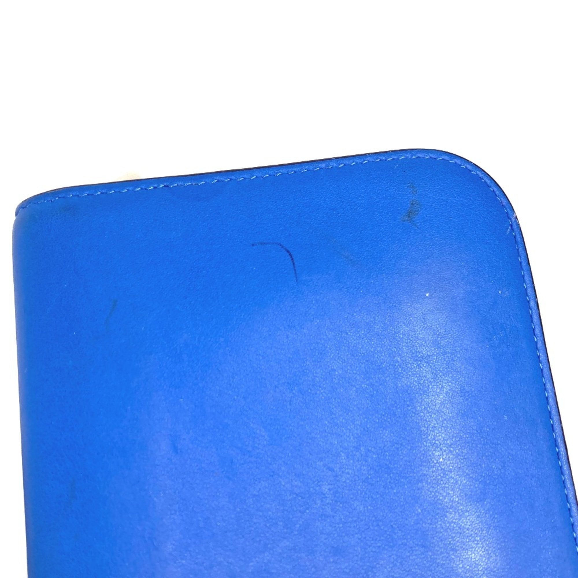 Christian Dior Blue Leather Long Wallet (Bi-Fold) ()
