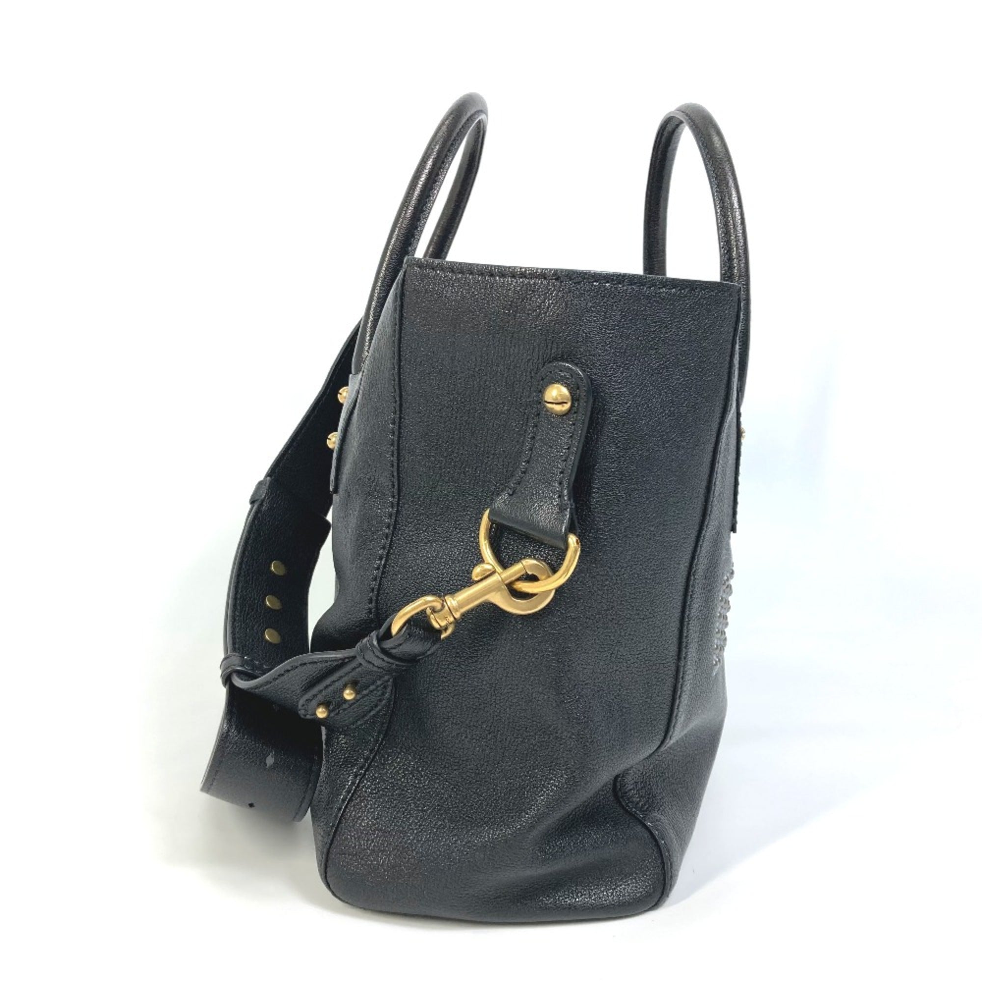 Christian Dior Black Leather Tote Bag ()