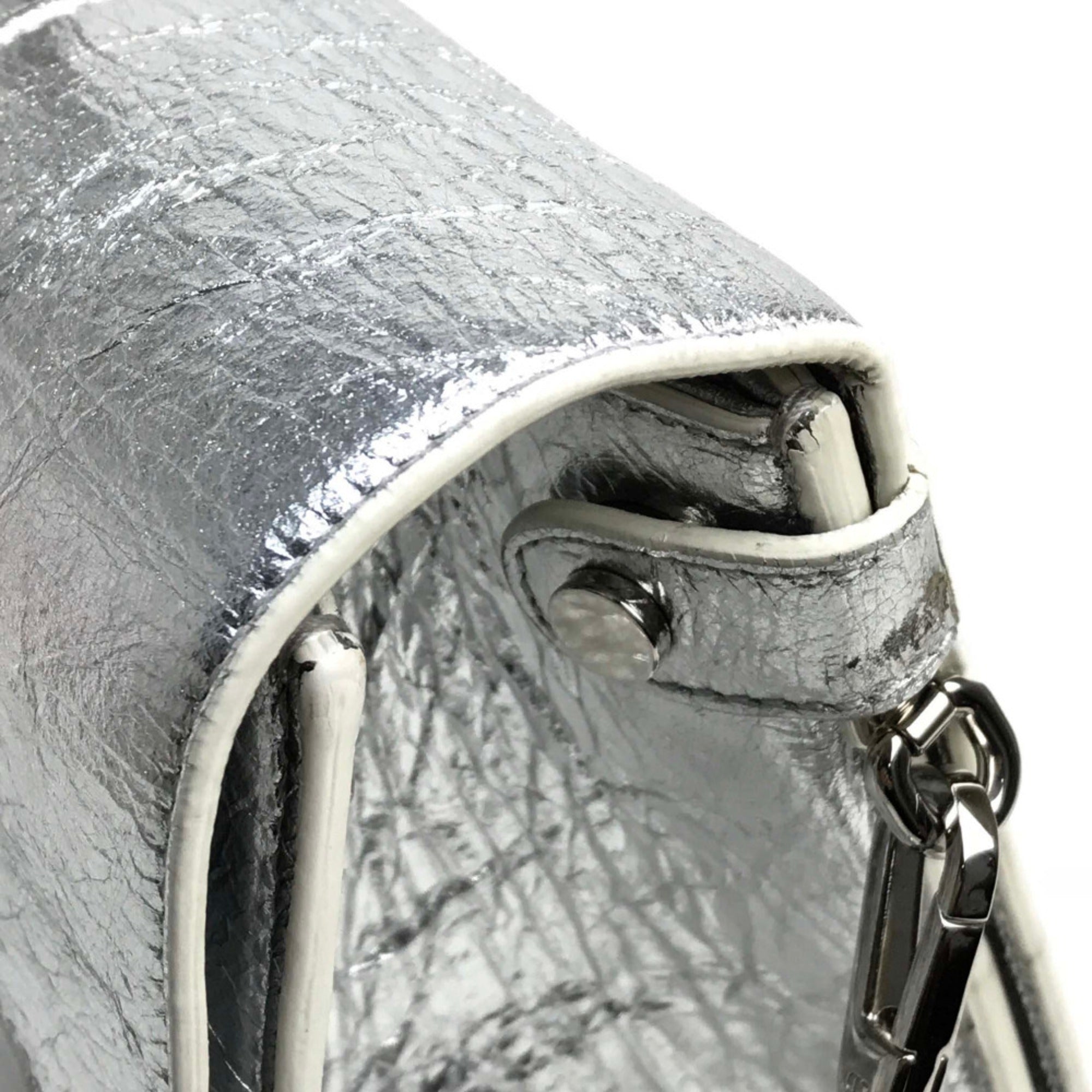Christian Dior Silver Leather Handbag ()