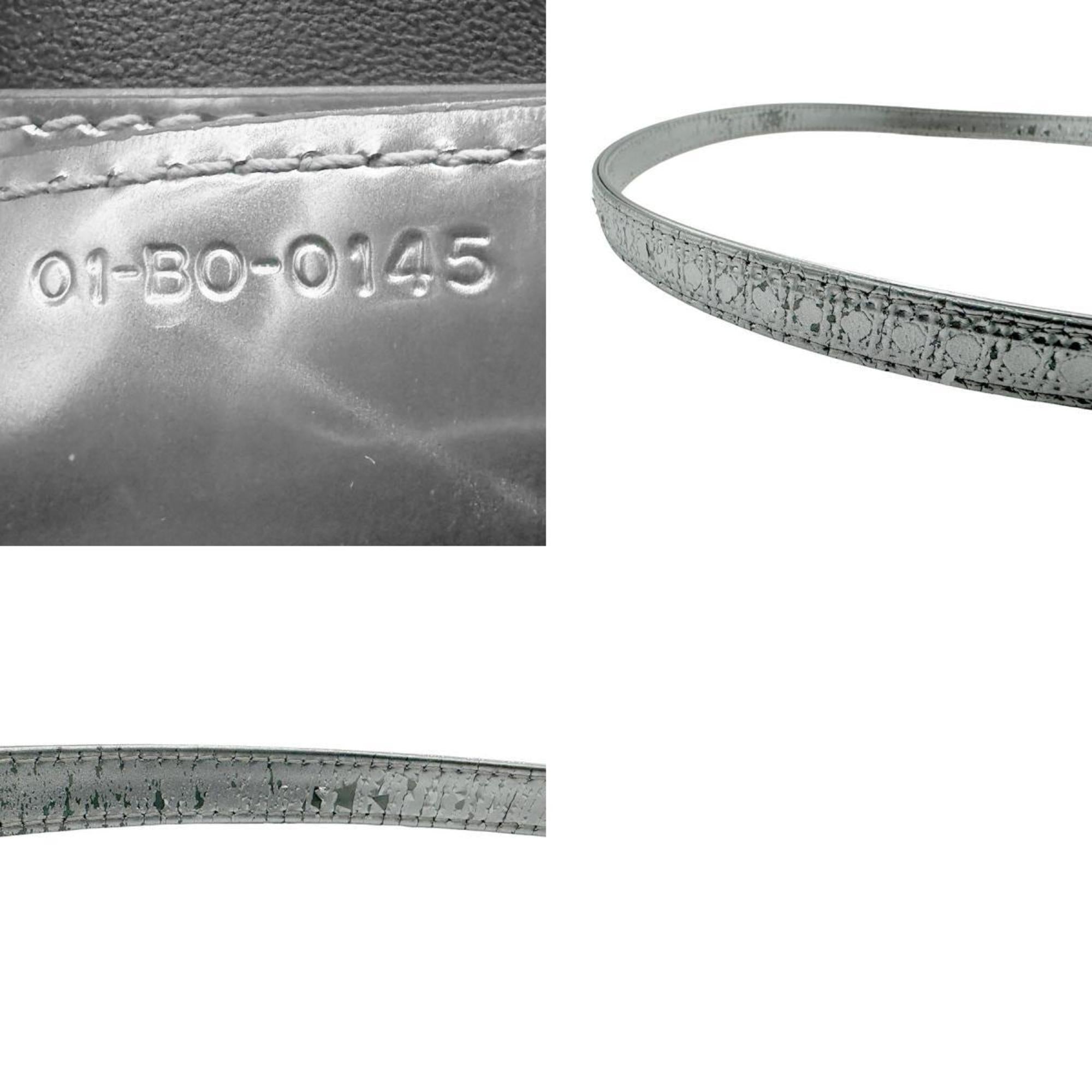 Christian Dior Silver Leather Handbag Shoulder Bag ()