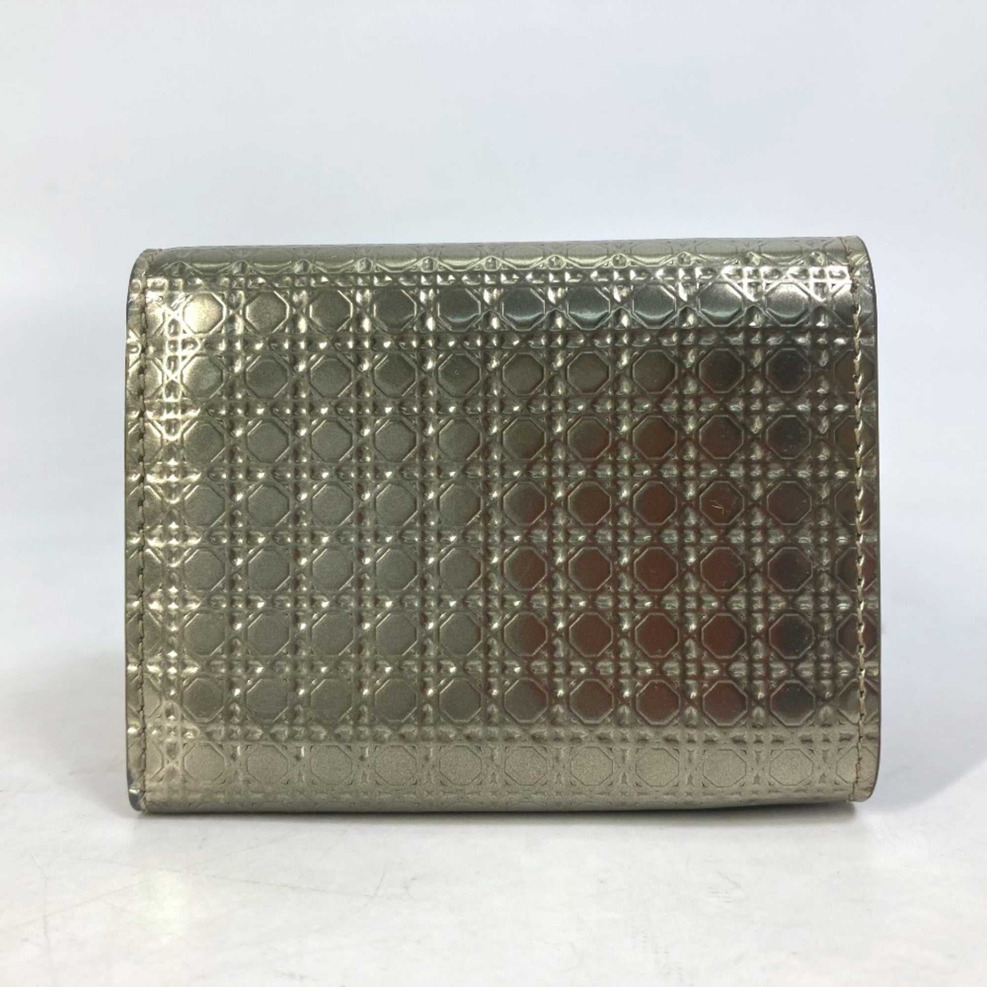 Christian Dior Gold Leather Wallet (Tri-Fold) ()