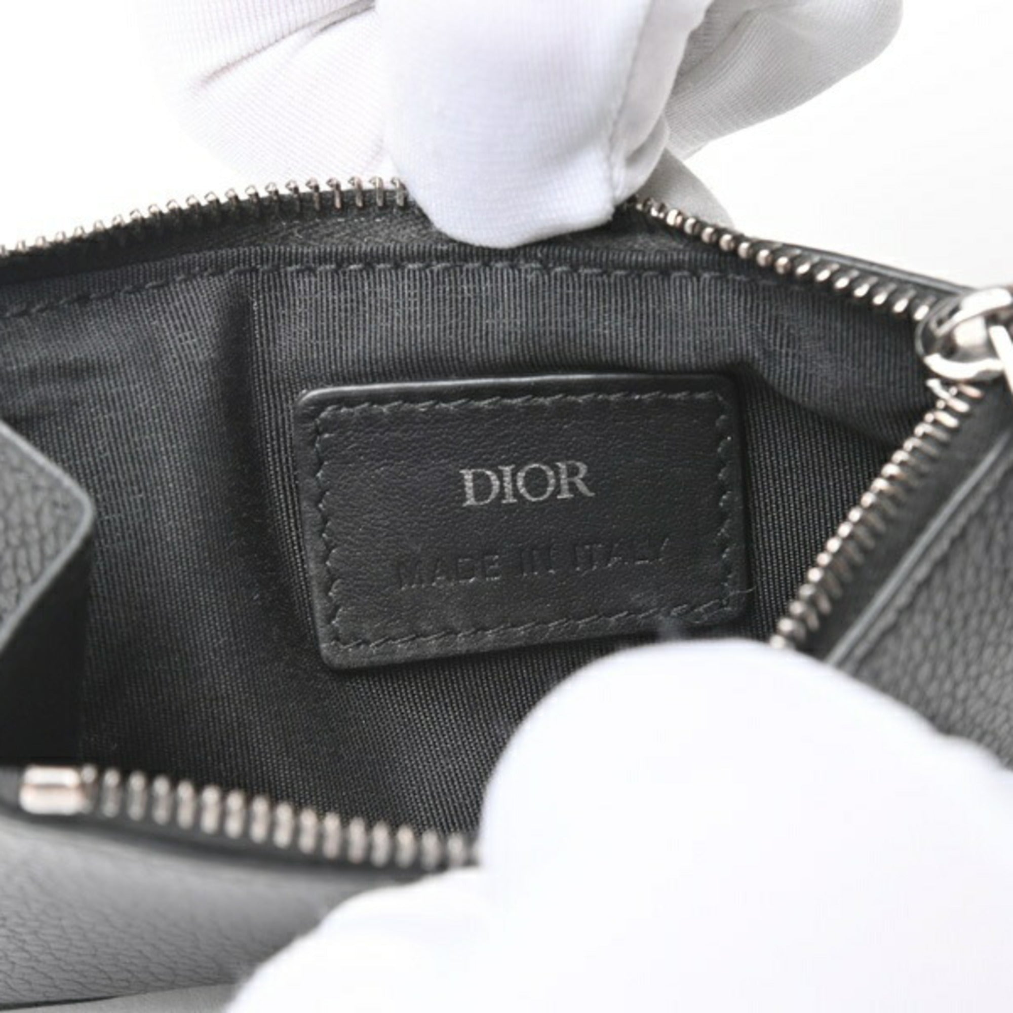 Christian Dior Black Leather Coin Purse/Coin Case ()