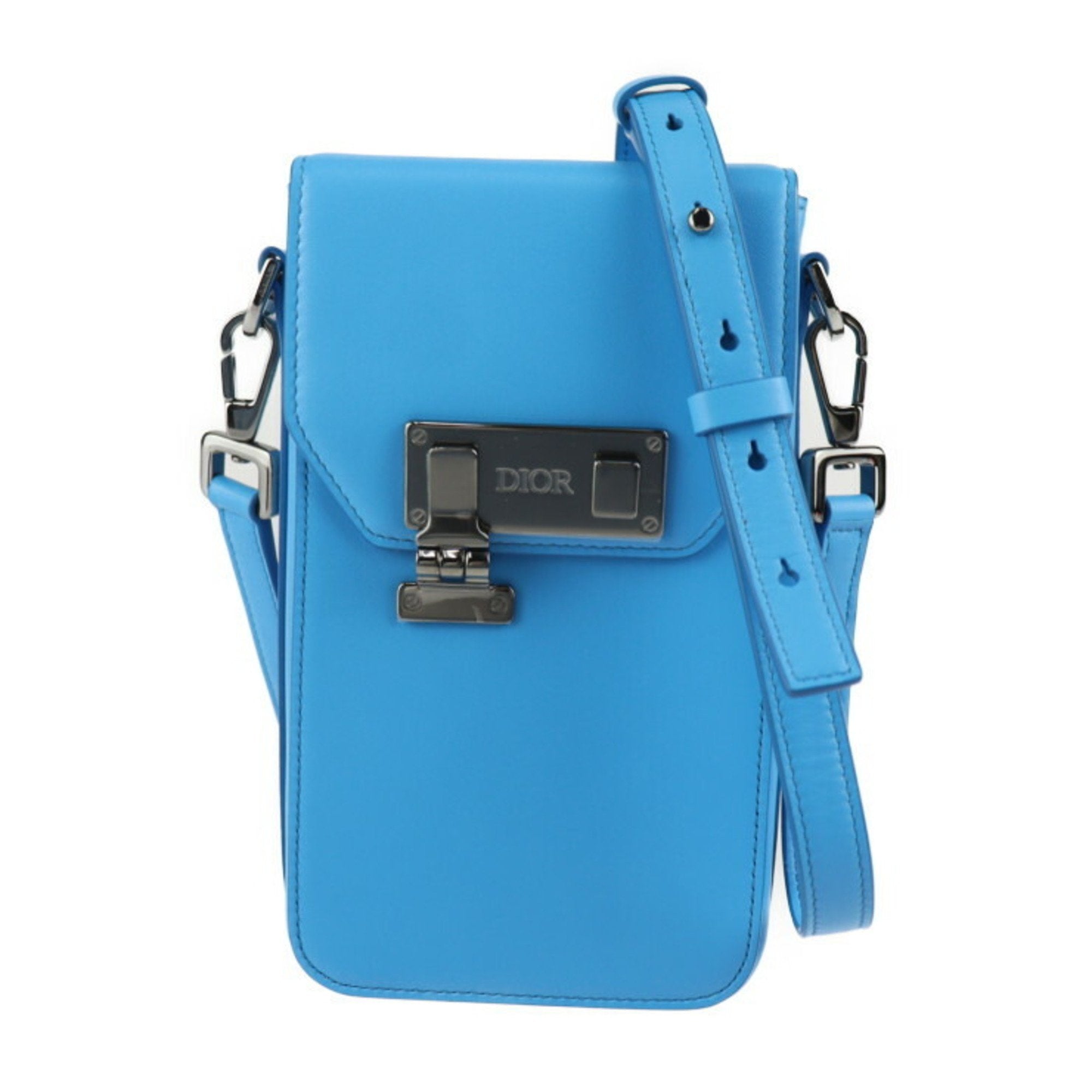 Christian Dior Blue Leather Pochette Shoulder Bag ()