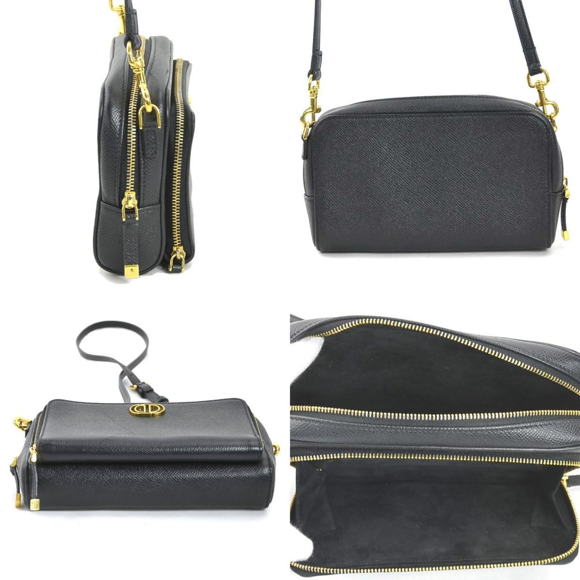Christian Dior Black Leather Shoulder Bag ()